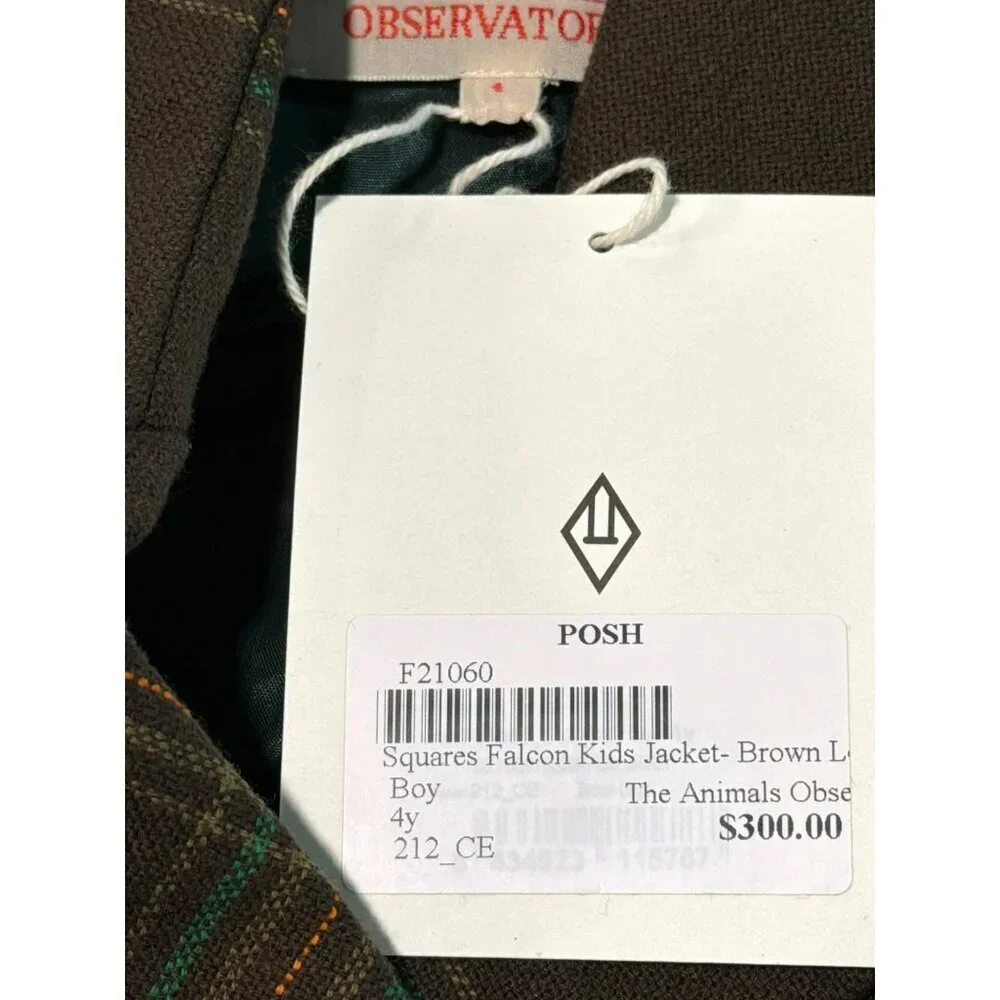 The Animals Observatory Plaid Double-Breasted Blazer Jacket Size 4 New